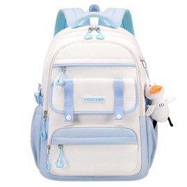 MININAI Womens Girls Backpack for School Cute Aesthetic Large Laptop Backpack Kawaii Preppy Teen Kids Bookbag Travel Daypack (Blue,L)