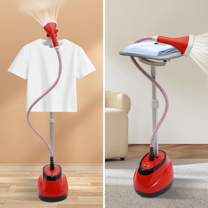 Standing Steamer with Ironing Board, 0.42Gallon Water Tank, Heats in