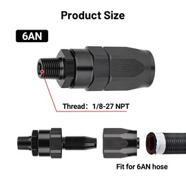 EVIL ENERGY 1/8 NPT Male to 6AN Hose End Fitting Swivel for CPE Braided Hose
