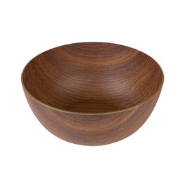 Luxe Party Mahogany Collection Large 9 inch Round Serving Bowl | Flexible | Great for Salads | Good for Chips| Dishwasher Safe | Kitchen Accessories | Wooden Look | Dinner Party