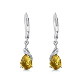 SEIYANG November Birthstone Earrings for Women Citrine Earrings Teardrop Dangle Drop Earrings Birthday Anniversary Fine Jewelry for Women Girls