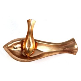 ASHIRWAD Pure Copper Kosha Kushi (Double Spoon) for Puja Rituals, Bengali Hindu Religious Product (7 inches)