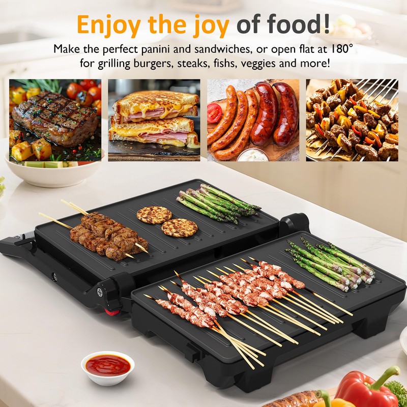 Sunvivi Panini Press Sandwich Maker: Electric Panini Press Grill with
