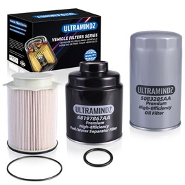 Diesel Filter set for Cummins Turbo 6.7L 2013-2018 Fuel/Water Separator Fuel Filter Engine Oil Filter for Ram 2500 3500 4500 5500 68157291AA 68197867AA 5083285AA