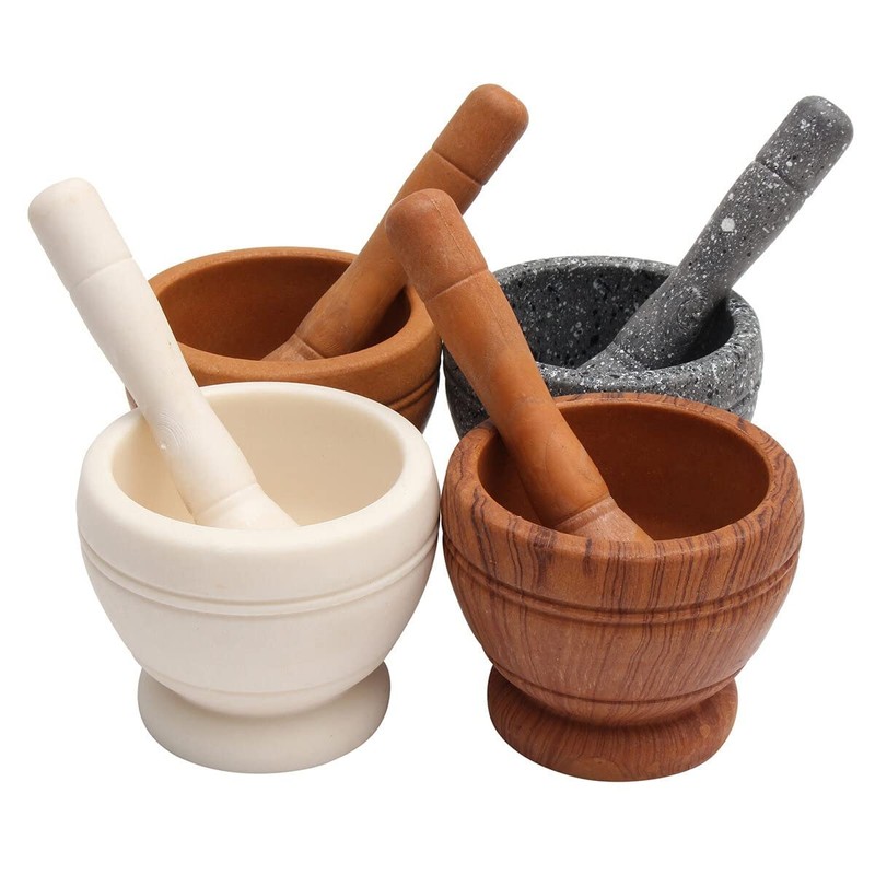 Resin Pestle & Mortar Set Garlic Herb Spice Mixing Grinder