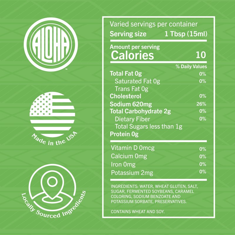 Aloha Soy Sauce, Lower Salt, 12 Ounce