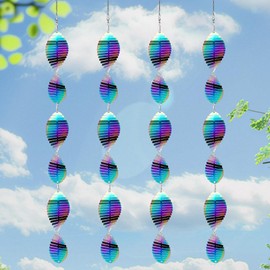 Wind Spinners Outdoor Garden Decor Gifts for Women Men, Rainbow 3D Reflective Metal Wind Spinner, Stainless Steel Hanging Ornament for Yard Outside Patio Porch