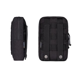 IDOGEAR Tactical MOLLE Pouch Multi-Purpose Compact EDC Small Utility Pouch Admin Organizer for Outdoor (Black)
