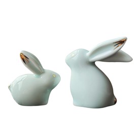 MOZEO One Set Ceramic Bunny Ornaments Tea Pet Cute Rabbit Kung Fu Tea Figurine Accessories Decorations