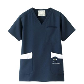 Nursery Colorful Animal Scrubs, Good Texture, For Healthcare Workers, Women's and Men's, Not So Wide Neckline and Armholes, penguin,