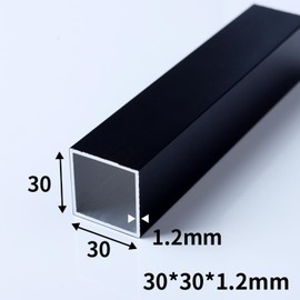 Kwweeoo Black Aluminum Square Tubing 2Pcs 30mm x 30mm x 300mm Long Wall Thickness 1.2mm, 2 Pack 1.2 inch 1.2" Aluminum Square Tube Black Color 1.2 x 1.2 x 0.05 x 11.81" inch (Appr)