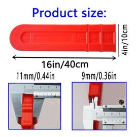 2 Packs Chainsaw Chain Cover, 16inch Chainsaw Bar Cover, Suitable for 12 "14" 16" Chain Saw Bar Protective Cover, Scabbard Guard, Plastic Durable Cutter Parts Tools Plate Protect Anti Scratch.Red
