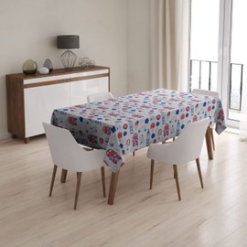 Xtremepads London Pattern Pattern - Rectangle Oblong Linen Tablecloth, 54" x 78" inches Washable Decorative Table Cloth