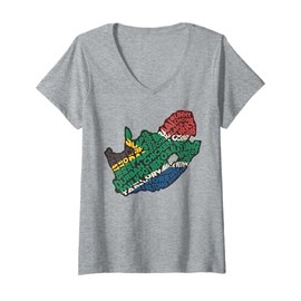 Womens Patriotic South Africa Food Map Africans V-Neck T-Shirt