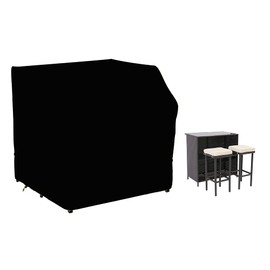 Cozzka 41 Inch Outdoor Patio Bar Set Cover Heavy Duty Waterproof Patio Furniture Tall Wicker Bar Set with Stools and Glass Top Table Chair Covers Outside