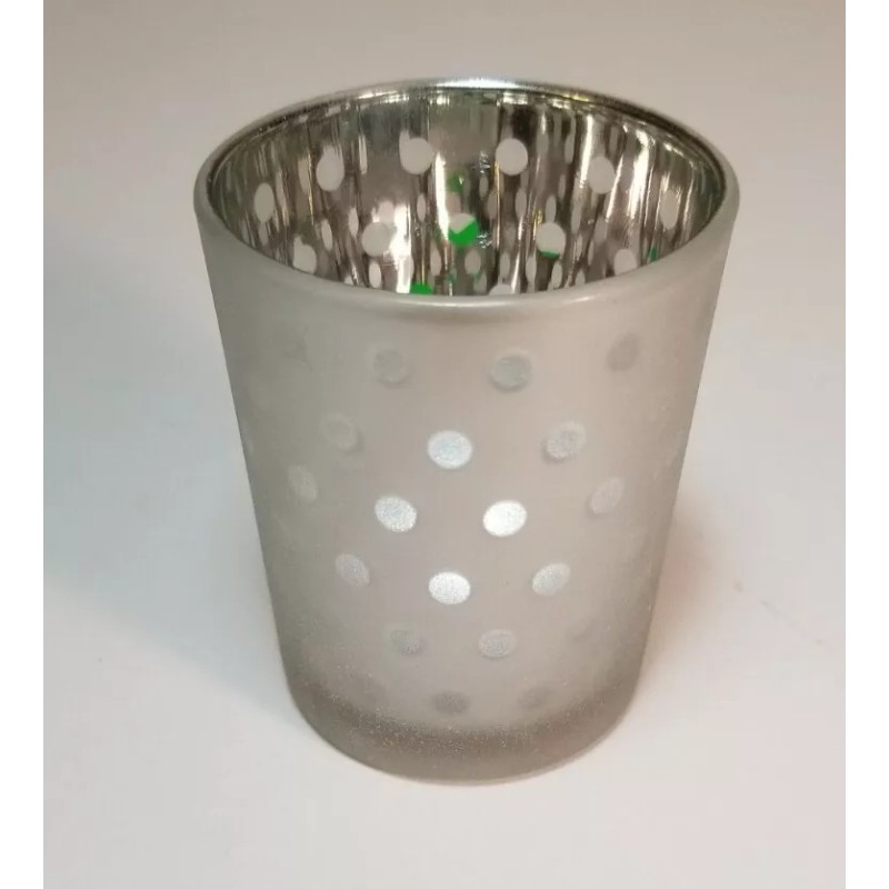 Yankee Candle - Green Runaway Snowman Frosted Gray Glass Votive