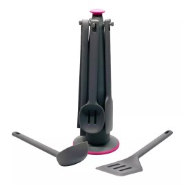 Makom Home Juego De Utensilios De Silicon Para Cocina Con Base Mh-27