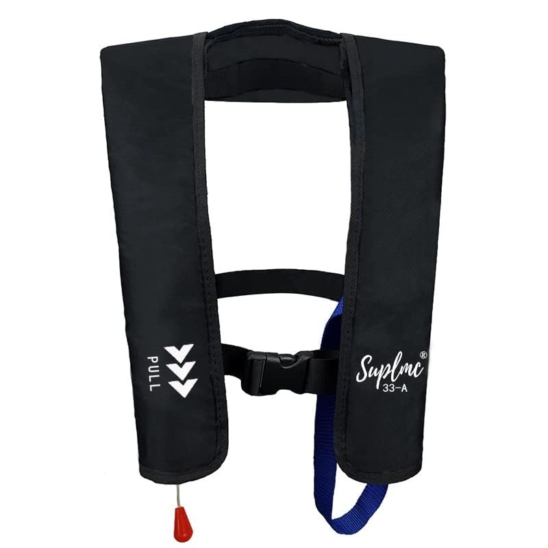 Suptmv Inflatable Life Jacket Life Vest Basic Automatic/Manual (MC901-150A-BLA)