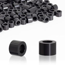 KINETOX Pack of 100 Spacer Sleeves M4 ABS Spacers Plastic (Black) Rubber Spacer Sleeves Plastic Insulation Spacers for M4 Screws 7 x 5 mm for Circuit Boards Electrically Insulating