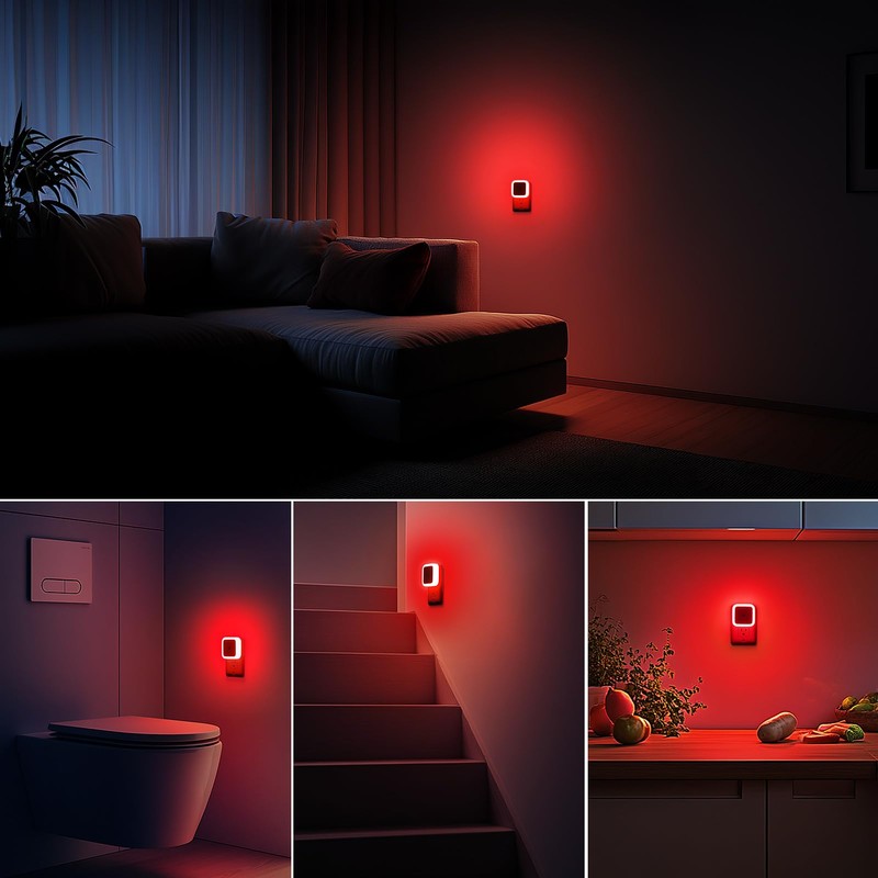 Sujeet Red Night Light, Night Lights Plug into Wall 4-Pack,
