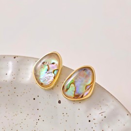 Statement Earrings Acrylic 14K Gold Plated Resin Chunky Hoop Earrings for Women Hollow Open Drop Hoops Translucent Hypoallergenic Vintage Fashion Jewelry Gifts