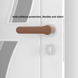 Serlife 2Pcs Silicone Door Handle Cover Glossy Safety Door Handle Protector Anti-Collision Covers (Brown)