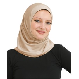 Prien Sport Instant Hijab For Women, Muslim Cotton Turban, Soft Head Scarf, Ready To Wear Hijabs Prayer Clothes, Islamic Wear (Deep Mink)