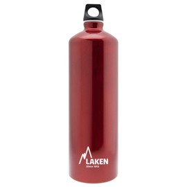 LAKEN Futura Water Bottle with Narrow Mouth, Single Wall Lightweight Aluminum BPA Free, Leak-Proof Screw Cap, 1.5 Litre, Red