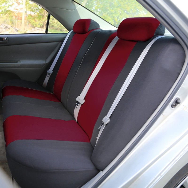 FH Group Flat Cloth Full Set Car Seat Covers Three