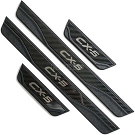 Carbon Door Sill Protector Kick Plate Entry Guard for Mazda CX-5 2013-2026