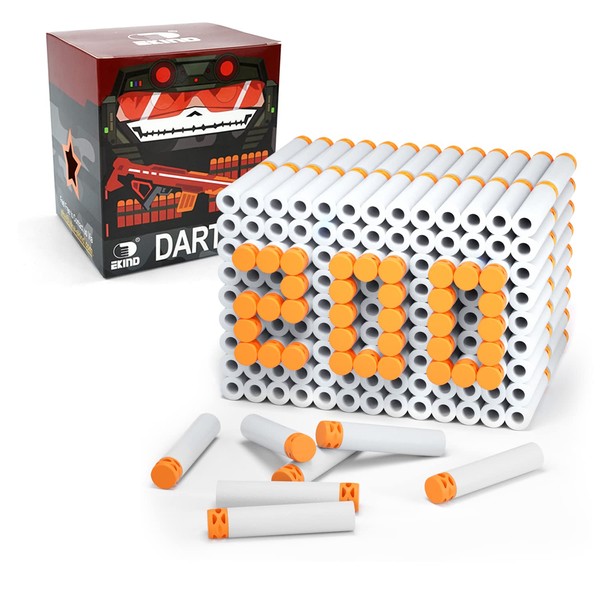 EKIND 200 Pcs Waffles Darts Refill Pack Foam Bullet Compatible for NERF N-Strike Series Blaster (Glow at Dark, White)