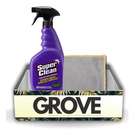 Super Clean Citrus Scent Cleaner and Degreaser Spray 32 oz Bundle with Microfiber Cloth - Heavy Duty Degreaser for Kitchen, Oil, Grime, and Dirt Removal - (2 Items)