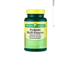 Spring Valley  Multi-Enzyme Probiotic Tablets - 200 Count. Exp:04/2025