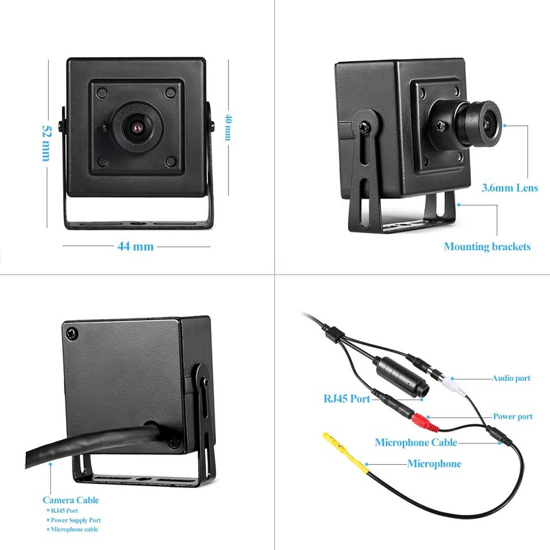 Mini POE IP Camera with Audio, Indoor Security Camera P2P