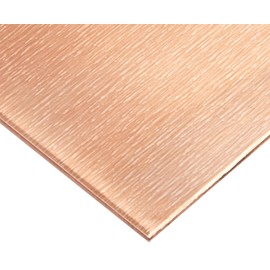 110 Copper Sheet, Unpolished (Mill) Finish, H02 Temper, ASTM B370, 0.027" Thickness, 12" Width, 12" Length, 22 Gauge, OnlineMetals