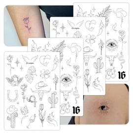 Guapa Tattoo Practice Skin 1.5mm – Double-Sided Reusable Silicone Pad with Pre-Printed Designs – Realistic Fake Skin for Fine Line & Micro Tattoo Training – Beginners & Artists (3PCS White #16)
