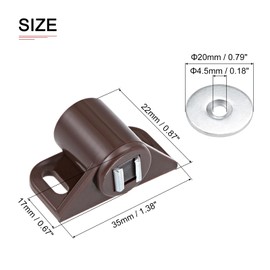 DTGN 35x22mm(LxW) Magnetic Touch Latch - 2 Pack - Good for Kitchen Cupboard Drawer Furniture - Plastic Magnetic Catch Latch Closures - Brown/Silver Tone