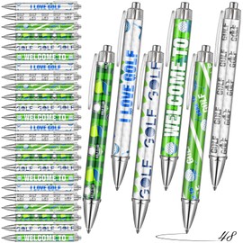 Weekgrat 48 Pcs Golf Ballpoint Pens Gifts Golf Birthday Party Supplies Decorations Black Ink Retractable Pens in Bulk for Coworkers Office Dad Students