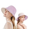 Reversible Bucket Hat for Women, Silky Sun Hats with Wide Brim UPF 50 UV Protection, Boonie with Chin Strap for Camping,Hiking,Summer & Spring Outdoor (AU, Alpha, Medium, Large, Purple/Beige)
