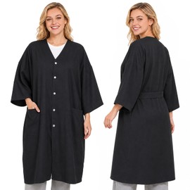 Salon Client Gown Capes, Hair Stylist Smock with 2 Pockets, Black