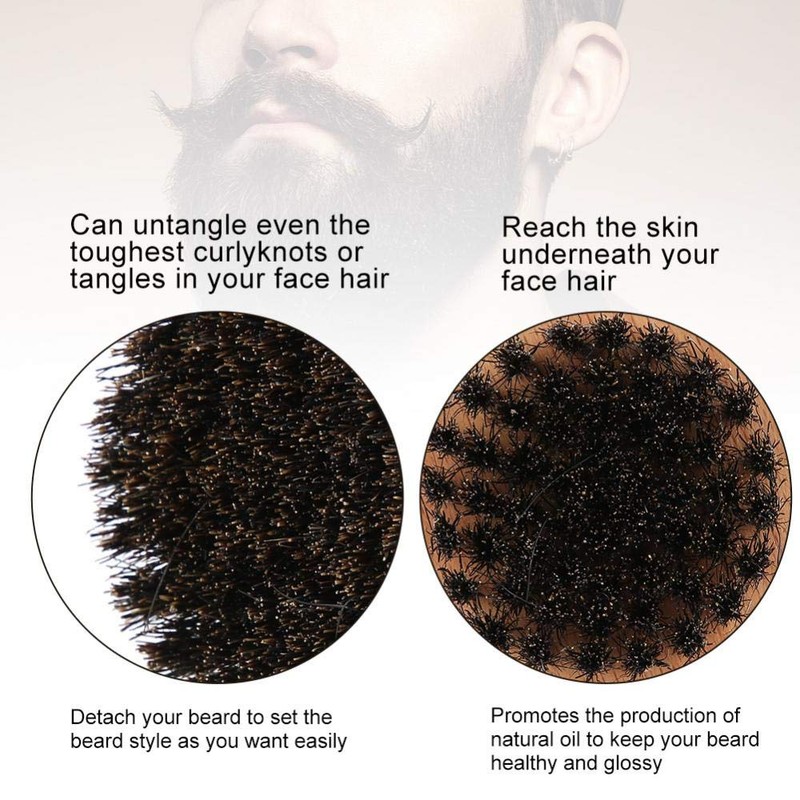 Cepillo para barba, cerdas de jabalí Cepillo para barba de