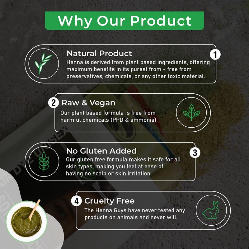 Henna Hair & Beard Dye - 100% Natural & Chemical