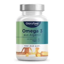 Omega-3 vegan from algae oil (1,440 mg), capsule - brand raw material life's™ Omega - high dose with 432 mg DHA and 216 mg EPA (in triglyceride form) - 100% plant-based, laboratory tested in Germany