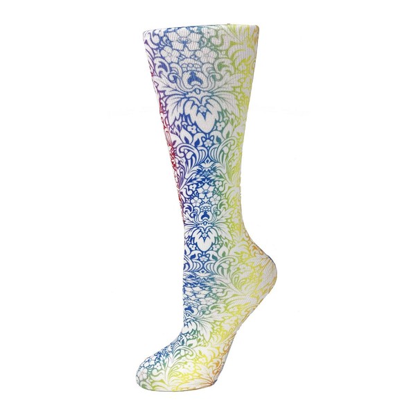 Cutieful 'Knee High Compression Socks 8-15 mmHg' Footwear (Floral Rainbow, Women's Shoe Sizes 5-11)