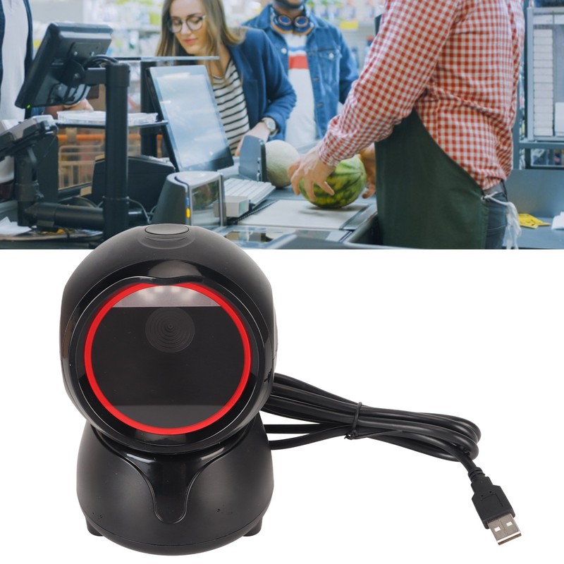 Desktop Barcode Scanner Global Shutter LED Indicator Prompt Tones Large