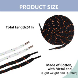 BOROLA 2Pcs 51 Inch Cotton Drawstring Cord Replacement Drawstrings for Sweatpants and Shorts, Universal Drawstring Hoodies, Premium Hoodie String Replacement, with Easy Metal Threader.(Round, Dots)