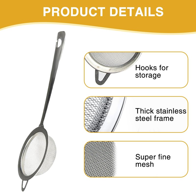 Xdealcozyxc 4 Pcs Matcha Small Sieve Fine Mesh, 5.5 Cm