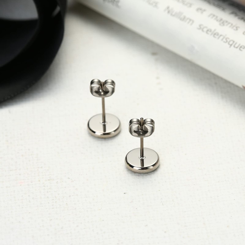 Pure Titanium Earring For Sensitive Ear High Polish Round Synthetic