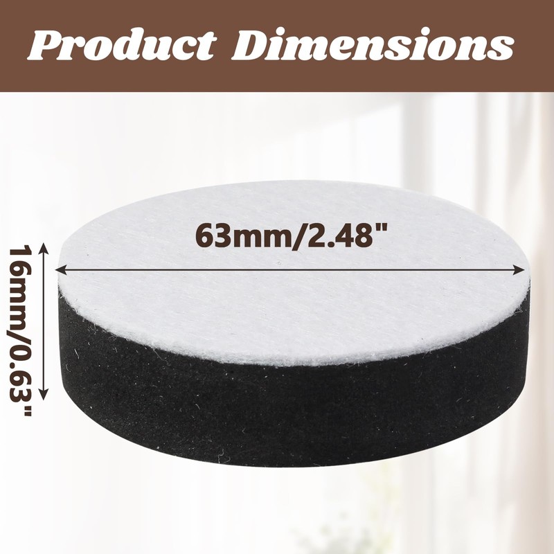 Kyuionty Self-Adhesive Furniture Risers 4Pcs, Round Adds 1/2" Height, Black