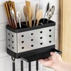 Utensil Holder Stainless Steel Wall Mount Chopstick Draining Storage Shelf